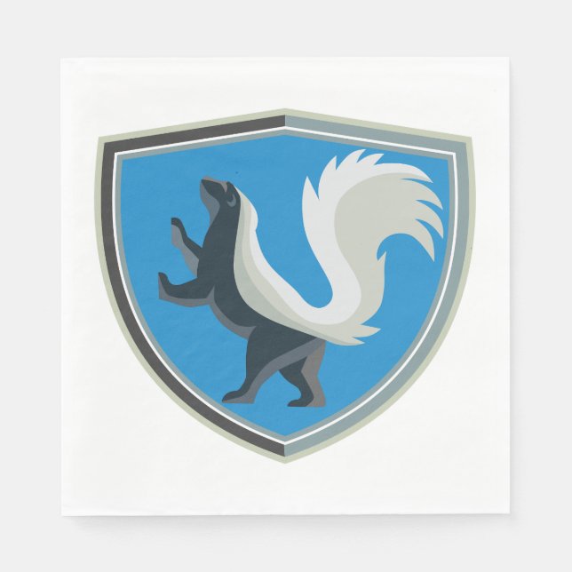 Guardanapo De Papel O Elegante Skunk Emblem Wildlife Inspirou Crest (Frente)