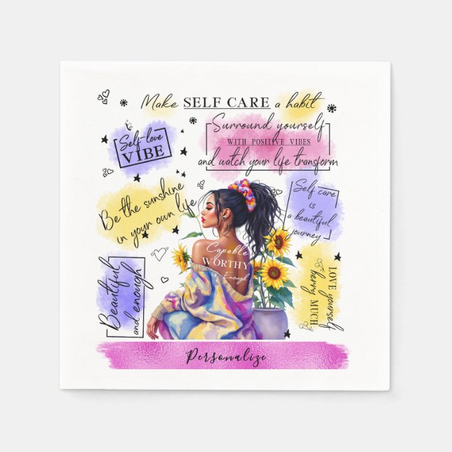 Guardanapo De Papel O empoderamento da mulher inspira afirmação positi (Frente)