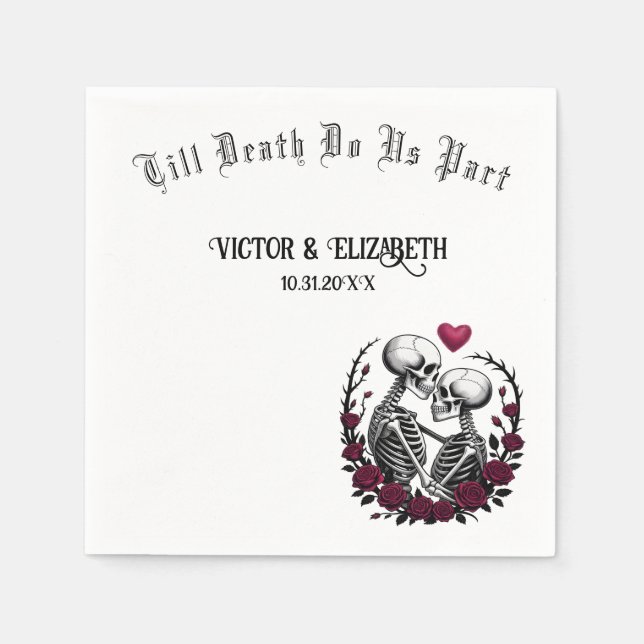 Guardanapo De Papel O Esqueleto Gótico Alonga Até Que A Morte Nos Faça (Frente)