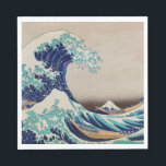 Guardanapo De Papel O Excelente Hokusai desceu de Kanagawa. Vintage ja<br><div class="desc">Katsushika Hokusai,  guardanapo "A onda do Excelente de Kanagawa". Ilustração do japão Vintage.</div>