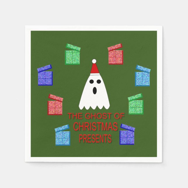 Guardanapo De Papel O Fantasma dos Presentes de Natal é engraçado (Frente)
