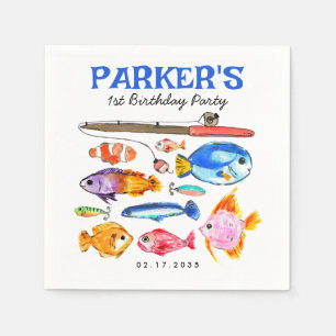 Guardanapo De Papel O-Fish-al-Reel, Bonito, Diversão De Peixe, Passou