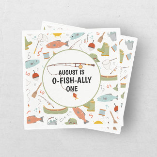Guardanapo De Papel O-Fish-Ally Um Aniversário de Pesca Infantil de 1