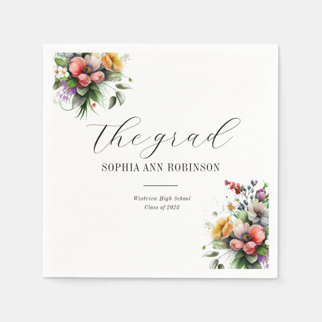 Guardanapo De Papel O Formando Elegante Primavera Floral (Frente)