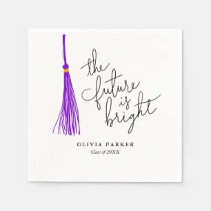 Guardanapo De Papel O Futuro é a Formatação Brilhante Tassel Roxo
