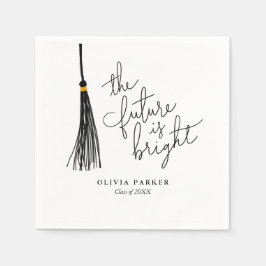 Guardanapo De Papel O Futuro é o Tassel Negro de Graduação Brilhante