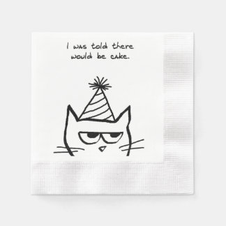Guardanapo De Papel O Gato Odeia Os Aniversários - Festa Engraçada De