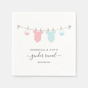 Guardanapo De Papel O género personalizado revela o rosa & o azul