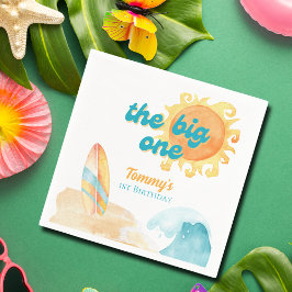 Guardanapo De Papel O Grande primeiro aniversario de Aquarela de Surfb