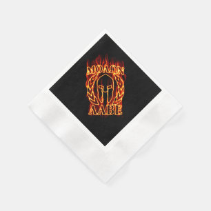 Guardanapo De Papel O guerreiro do Molon Labe Spartan lança fogo