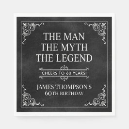 Guardanapo De Papel O Homem O Mito A Lenda 60º Aniversário Negro