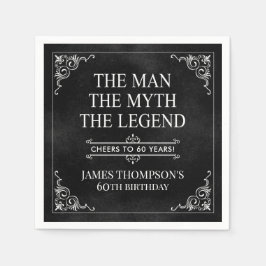 Guardanapo De Papel O Homem O Mito A Lenda 60º Aniversário Negro