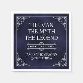 Guardanapo De Papel O Homem O Mito A Lenda 65º Aniversário Azul