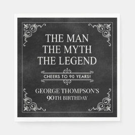 Guardanapo De Papel O Homem O Mito A Lenda 90 de Aniversário Negro