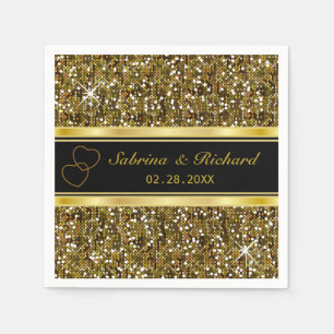 Guardanapo De Papel O impressão Dourado dos confetes do brilho