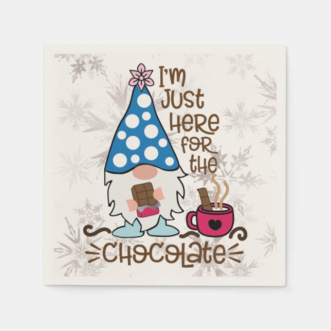 Guardanapo De Papel O inverno, estou aqui para o chocolate. (Frente)