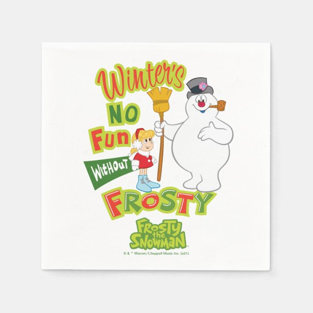 Guardanapo De Papel O inverno não se diverte sem o Snowman™ congelado (Frente)