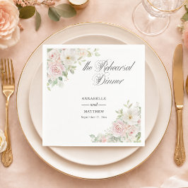 Guardanapo De Papel O Jantar de Ensaios Rosas Bege Suave Casamento