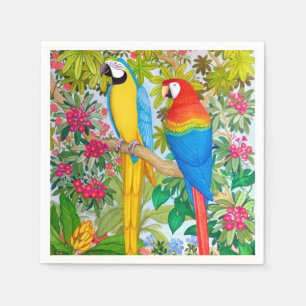 Guardanapo De Papel O Macaw tropical da aguarela repete mecanicamente