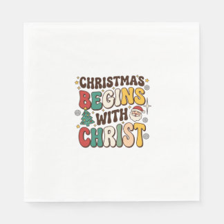 Guardanapo De Papel O Natal Começa Com Cristo Design de Árvore de Nata
