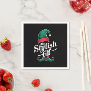Guardanapo De Papel O Natal da Família Correspondente do Grupo Elf Na