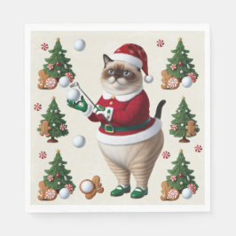 Guardanapo De Papel O Natal do Golf temia para o Golfista do Gato