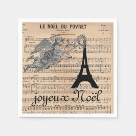 Guardanapo De Papel O Natal francês Napkins com Anjo Vintage