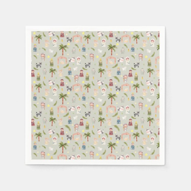 Guardanapo De Papel O Natal Natividade Sage Napkins (Frente)