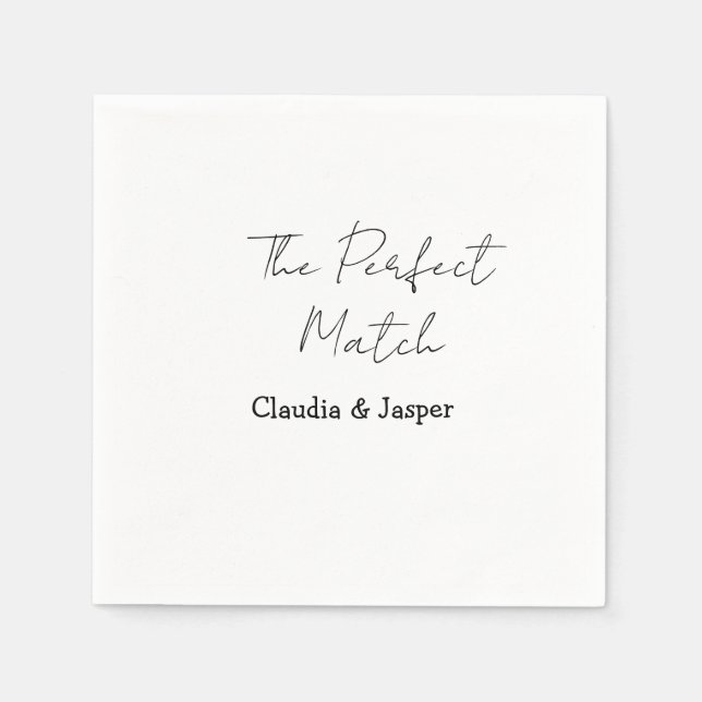 Guardanapo De Papel O nome do casal perfeito casamento simples (Frente)