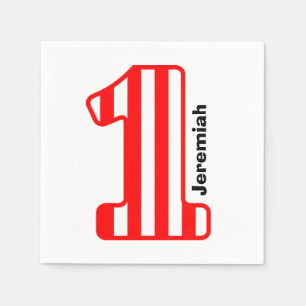 Guardanapo De Papel ø Número grande listrado vermelho A10 do