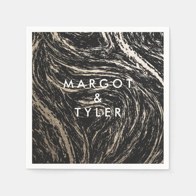 Guardanapo De Papel O Ouro Marble / Napkin (Frente)