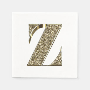 Guardanapo De Papel O ouro Monogrammed da inicial Z da letra Sparkles