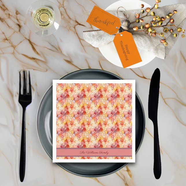 Guardanapo De Papel O outono deixa o efeito terrazzo personalizado (Criador carregado)