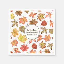 Guardanapo De Papel O outono deixa o padrão cair na reunião familiar