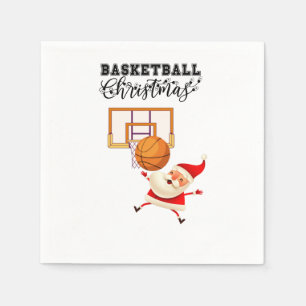 Guardanapo De Papel O Papai Noel de Basquete está jogando no Natal