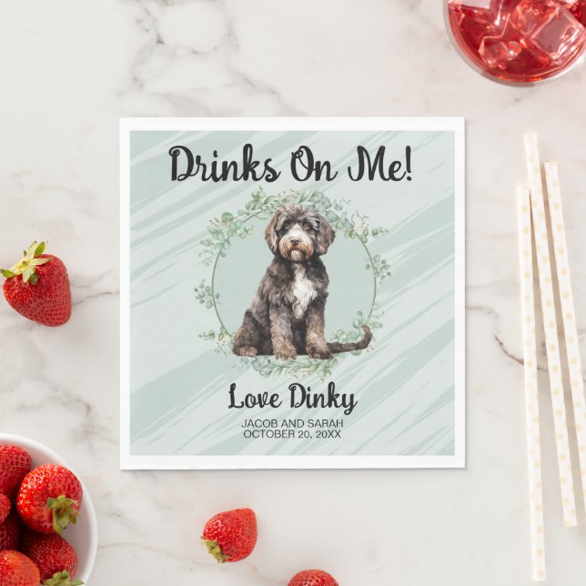 Guardanapo De Papel O Pastel Green Bebe-Me! Cão de Água de Portugal (Insitu)