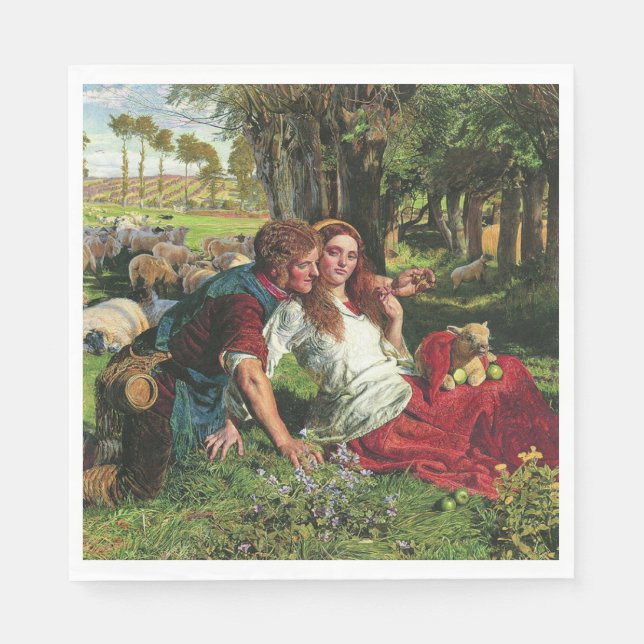 Guardanapo De Papel O Pastor e seu Namorada (de Holman Hunt) (Frente)