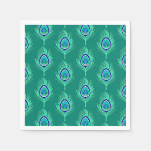 Guardanapo De Papel O pavão empluma-se, Aqua na turquesa/pavão