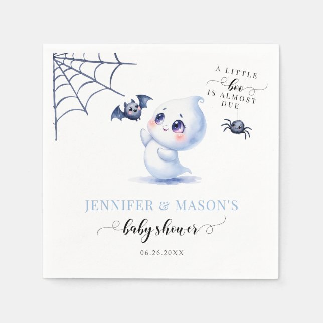 Guardanapo De Papel O Pequeno Boo Azul Bonito é quase devido ao Chá do (Frente)