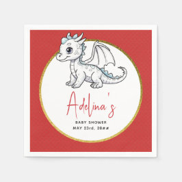 Guardanapo De Papel O Pequeno Dragão Está A Caminho Do Chá de fraldas