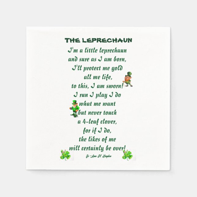 GUARDANAPO DE PAPEL O POEMA LEPRECHAUN (Frente)