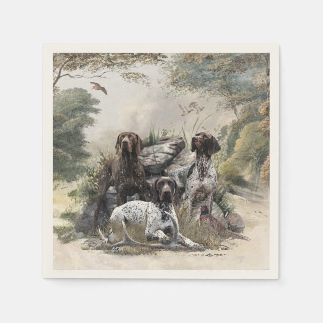 Guardanapo De Papel O ponteiro alemão Shorthired ou Deutsch Kurzhaar (Frente)