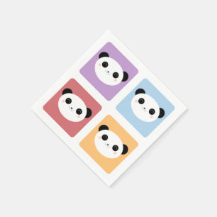 Guardanapo De Papel O pop colorido da panda de Kawaii esquadra o teste