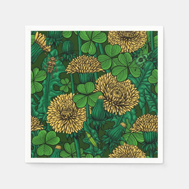 Guardanapo De Papel O prado em verde e amarelo (Frente)