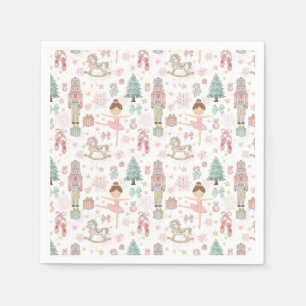 Guardanapo De Papel O primeiro aniversario de Natal Pink Nutcracker