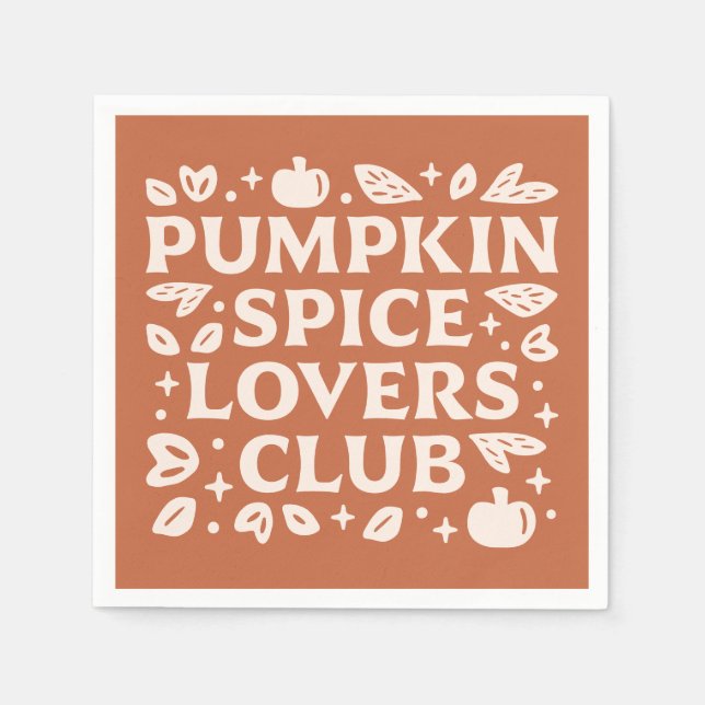Guardanapo De Papel O Pumpkin Spice Lovers Club (Frente)