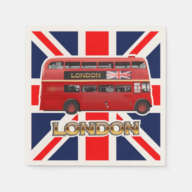 Guardanapo De Papel O Red Double Decker London Bus (Frente)