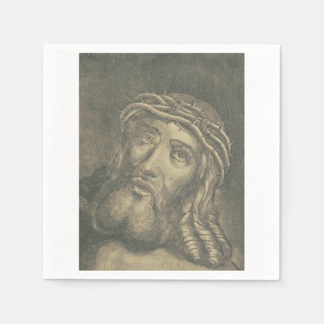 Guardanapo De Papel O Santo Rosto De Jesus Arte Monocromática (Frente)