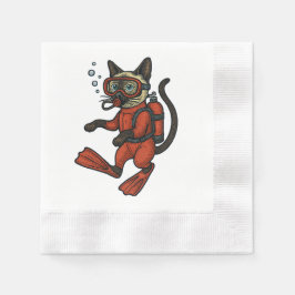 Guardanapo De Papel O Scuba Cat está mergulhando debaixo d'água