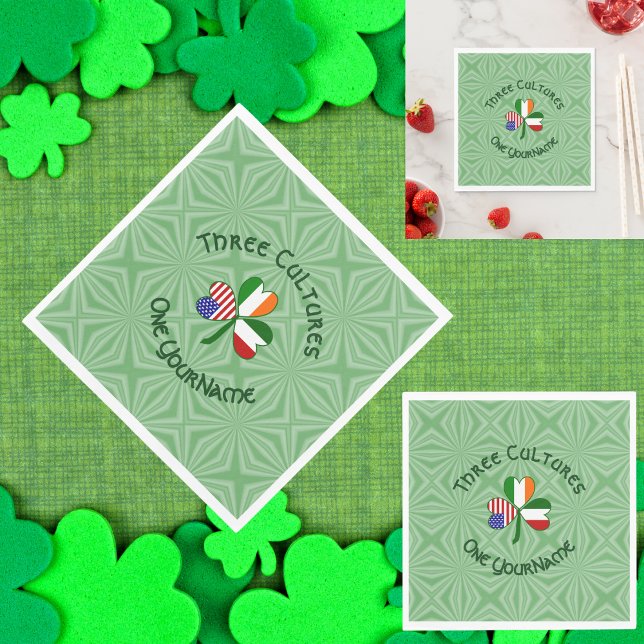 Guardanapo De Papel O Shamrock Irlandês Irlandês Personalizado (Criador carregado)